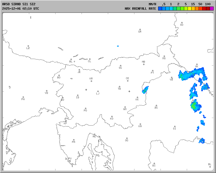 Radarska slika padavin